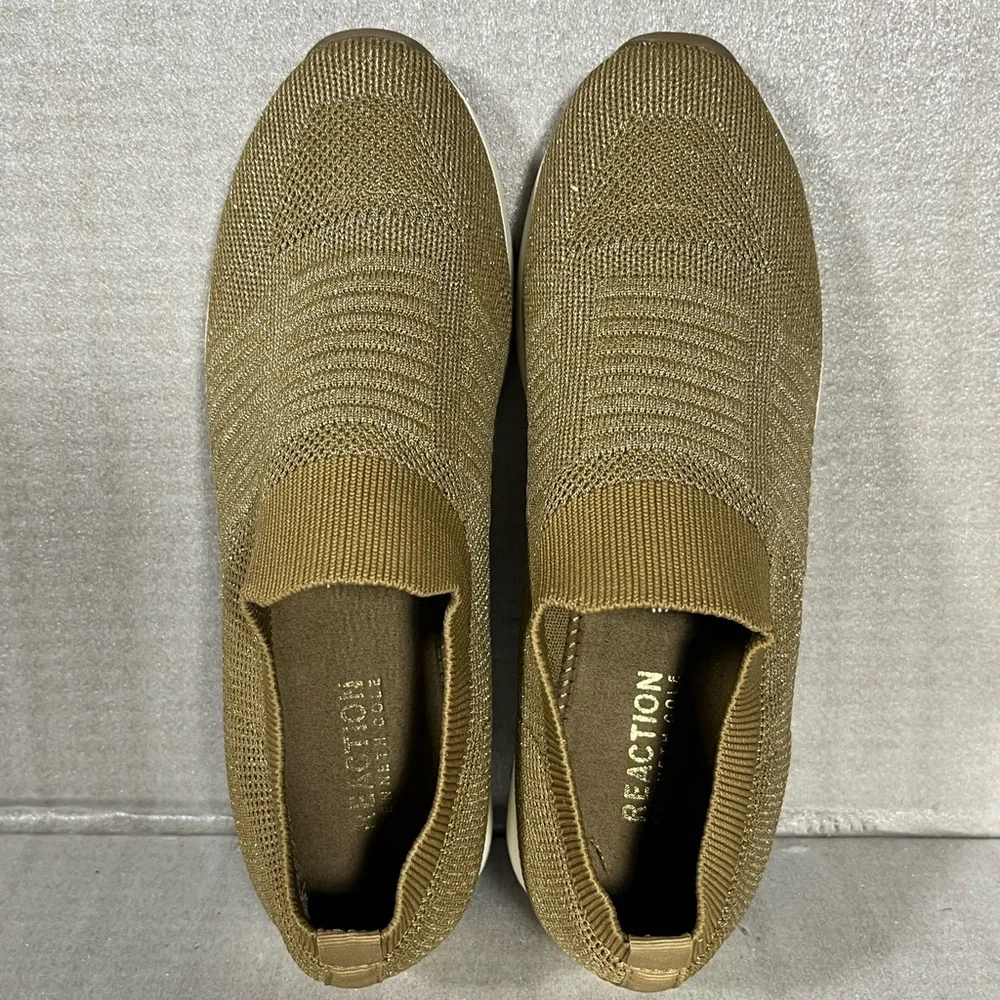Kenneth Cole Reaction Women's Gold Sparkle Cameron Knit Sneaker Size 8M/EU39 - Picture 4 of 8